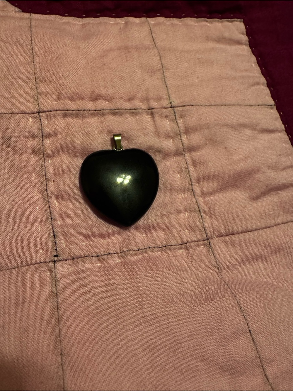 Black Onyx Heart Pendant Necklace